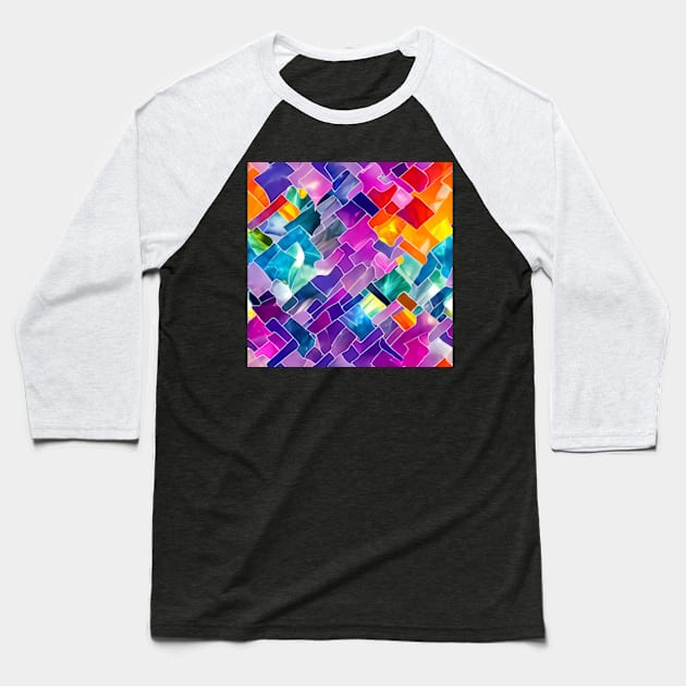 Abstract Gems, precious stones, patchwork, colorful,  geometrical,seamless patterns Baseball T-Shirt by AISHOPPE